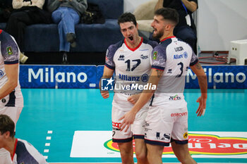 07/11/2024 - YACINE LOUATI AND JACOPO LARIZZA (POWERVOLLEY MILANO) - ALLIANZ MILANO VS CISTERNA VOLLEY - SUPERLEGA SERIE A - VOLLEY