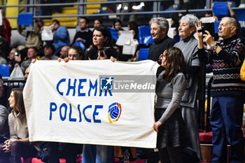 2024-01-10 - Grupa Azoty Chemik Police of Chemik Police fans during CEV Volleball Cup match between Reale Mutua Fenera Chieri '76 vs Grupa Azoty Chemik Police Women on 10 January 2024 at the PalaGianni Asti, Torino - REALE MUTUA FENERA CHIERI'76 VS GRUPA AZOTY CHEMIK POLICE - CEV CUP WOMEN - VOLLEYBALL