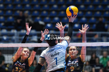 2024-01-10 - Bruna Honorio of Chemik Police in action during CEV Volleball Cup match between Reale Mutua Fenera Chieri '76 vs Grupa Azoty Chemik Police Women on 10 January 2024 at the PalaGianni Asti, Torino - REALE MUTUA FENERA CHIERI'76 VS GRUPA AZOTY CHEMIK POLICE - CEV CUP WOMEN - VOLLEYBALL