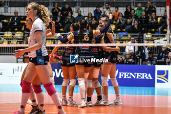 2024-01-10 - Reale Mutua Fenera Chieri '76 celebrates the point during CEV Volleball Cup match between Reale Mutua Fenera Chieri '76 vs Grupa Azoty Chemik Police Women on 10 January 2024 at the PalaGianni Asti, Torino - REALE MUTUA FENERA CHIERI'76 VS GRUPA AZOTY CHEMIK POLICE - CEV CUP WOMEN - VOLLEYBALL
