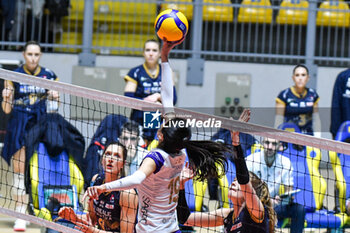 2024-02-07 - Da-Yeong Lee of Le Cannet in action during CEV Volleyball Cup, quarter-final match between Reale Mutua Fenera Chieri '76 vs Volero Le Cannet on 7 february 2024 at the PalaGianni Asti, Torino - REALE MUTUA FENERA CHIERI'76 VS VOLERO LE CANNET - CEV CUP WOMEN - VOLLEYBALL