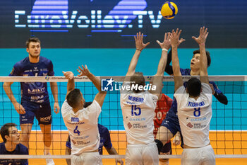 17/01/2024 - Spike of over the block Ran Takahashi (Vero Volley Monza) during CEV Volleyball Cup Men 2024 match between Mint VeroVolley Monza and Levski Sofia at Opiquad Arena, Monza, Italy on January 17, 2024 - MINT VERO VOLLEY MONZA VS LEVSKI SOFIA - CHALLENGE CUP MEN - VOLLEY