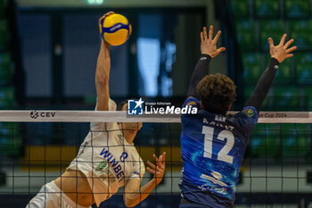 17/01/2024 - Spike of Kristian Titriyski (Levski Sofia) during CEV Volleyball Cup Men 2024 match between Mint VeroVolley Monza and Levski Sofia at Opiquad Arena, Monza, Italy on January 17, 2024 - MINT VERO VOLLEY MONZA VS LEVSKI SOFIA - CHALLENGE CUP MEN - VOLLEY