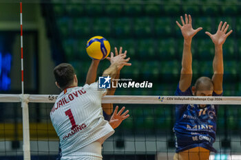 31/01/2024 - Spike of Nikola Mijailovic (Galatasaray Istanbul) during Semifinal CEV Volleyball Challenge Cup Men 2024 match between Mint VeroVolley Monza and Galatasaray Istanbul at Opiquad Arena, Monza, Italy on January 31, 2024 - MINT VERO VOLLEY MONZA VS GALATASARAY HDI ISTANBUL - CHALLENGE CUP MEN - VOLLEY