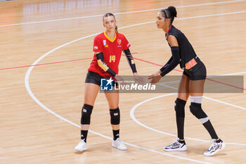 2024-10-09 - Giorgia Zannoni of Roma Volley Club and Wilma Salas of Roma Volley Club during the CEV Volleyball Challenge Cup 2025 between Roma Volley Club and OK Kelteks on 9 oct 2024 at the Palazzetto dello Sport in Rome. - CEV VOLLEYBALL CHALLENGE CUP 2025 - CHALLENGE CUP MEN - VOLLEYBALL