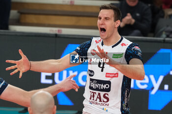 2024-01-17 - Jan Kozamernik of ITAS Trentino Volley celebrates after scores a point during the match between ITAS Trentino Volley and Asseco Resovia Rzeszow, valid for Pool B of CEV Men Volley Champions League 2023/2024 at Il T Quotidiano Arena on January 17, 2023, Trento, Italy. - ITAS TRENTINO VS ASSECO RESOVIA RZESZOW - CHAMPIONS LEAGUE MEN - VOLLEYBALL