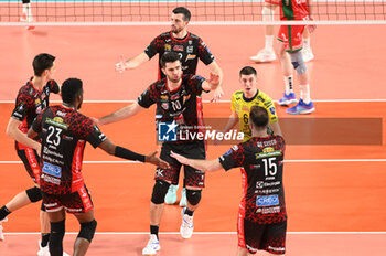 2024-01-17 - Cucine Lube Civitanova's team rejoices after a point - CUCINE LUBE CIVITANOVA VS GREENYARD MAASEIK - CHAMPIONS LEAGUE MEN - VOLLEYBALL