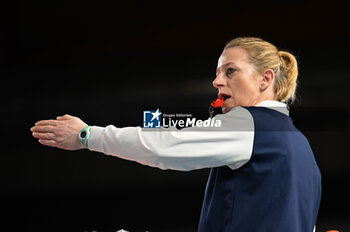 2024-01-17 - Chantal KAISER (First referee of the match) - CUCINE LUBE CIVITANOVA VS GREENYARD MAASEIK - CHAMPIONS LEAGUE MEN - VOLLEYBALL