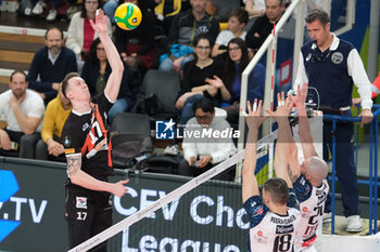 2024-02-29 - Marek Sotola of Berlin Recycling Volleys in action during the match between ITAS Trentino Volley and Berlin Recycling Volleys, quarter of finals of CEV Men Volley Champions League 2023/2024 at Il T Quotidiano Arena on February 29, 2024, Trento, Italy. - QUARTER OF FINALS - ITAS TRENTINO VS BERLIN RECYCLING VOLLEYS - CHAMPIONS LEAGUE MEN - VOLLEYBALL