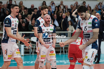2024-03-13 - Alessandro Acquarone of ITAS Trentino Volley celebrates after scores a point during the match between ITAS Trentino Volley and Cucine Lube Civitanova, semifinals of CEV Men Volley Champions League 2023/2024 at Il T Quotidiano Arena on March 13, 2024, Trento, Italy. - SEMILFINALS - ITAS TRENTINO VS CUCINE LUBE CIVITANOVA - CHAMPIONS LEAGUE MEN - VOLLEYBALL