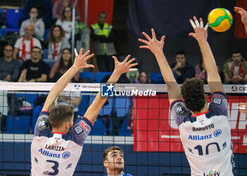 13/11/2024 - MONSTER BLOCK JACOPO LARIZZA AND TOMMASO BAROTTO (POWERVOLLEY MILANO) - ALLIANZ MILANO VS KNACK ROESELARE - CHAMPIONS LEAGUE MEN - VOLLEY