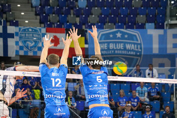 13/11/2024 - MONSTER BLOCK SEPPE ROTTY AND PIETER COOLMAN (KNACK VOLLEY ROESELARE) - ALLIANZ MILANO VS KNACK ROESELARE - CHAMPIONS LEAGUE MEN - VOLLEY