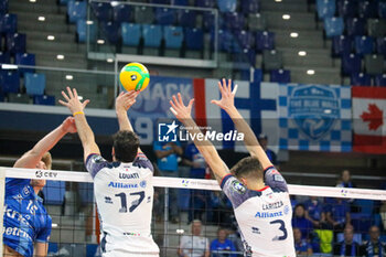 13/11/2024 - MONSTER BLOCK JACOPO LARIZZA AND YACINE LOUATI (POWERVOLLEY MILANO) - ALLIANZ MILANO VS KNACK ROESELARE - CHAMPIONS LEAGUE MEN - VOLLEY