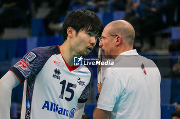 13/11/2024 - COACH ROBERTO PIAZZA AND TATSUNORI OTSUKA (POWERVOLLEY MILANO) - ALLIANZ MILANO VS KNACK ROESELARE - CHAMPIONS LEAGUE MEN - VOLLEY