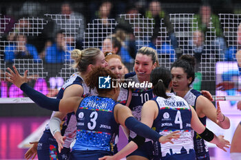 2024-01-24 - Happiness of players of Bisonte Firenze - PROSECCO DOC IMOCO CONEGLIANO VS IL BISONTE FIRENZE - WOMEN ITALIAN CUP - VOLLEYBALL