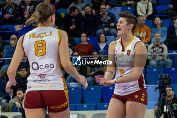 2024-01-24 - Michela Rucli (Roma Volley Club) and Giulia Melli (Roma Volley Club) - ALLIANZ VERO VOLLEY MILANO VS AEROITALIA ROMA VOLLEY - WOMEN ITALIAN CUP - VOLLEYBALL