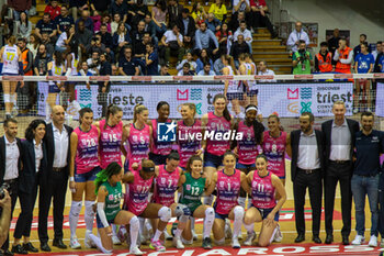 2024-02-17 - Team of Allianz VeroVolley Milano during FinalFour Italian Cup Frecciarossa 2024 match between Allianz VeroVolley Milano and Savino Del Bene Scandicci at PalaTrieste, Trieste, Italy on February, 2024 - SEMIFINALS - ALLIANZ VV MILANO VS SAVINO DEL BENE SCANDICCI - WOMEN ITALIAN CUP - VOLLEYBALL