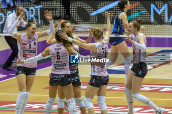 2024-02-18 - Exultation of Players of Prosecco Doc Imoco Conegliano during Italian Cup Frecciarossa Final 2024 match between Prosecco Doc Imoco Conegliano and Allianz VeroVolley Milano at PalaTrieste, Trieste, Italy on February, 2024 - FINAL - PROSECCO DOC IMOCO CONEGLIANO VS ALLIANZ VERO VOLLEY MILANO - WOMEN ITALIAN CUP - VOLLEYBALL