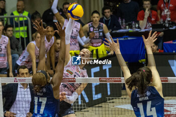 2024-02-18 - Spike of Isabelle Haak (Prosecco Doc Imoco Conegliano) during Italian Cup Frecciarossa Final 2024 match between Prosecco Doc Imoco Conegliano and Allianz VeroVolley Milano at PalaTrieste, Trieste, Italy on February, 2024 - FINAL - PROSECCO DOC IMOCO CONEGLIANO VS ALLIANZ VERO VOLLEY MILANO - WOMEN ITALIAN CUP - VOLLEYBALL