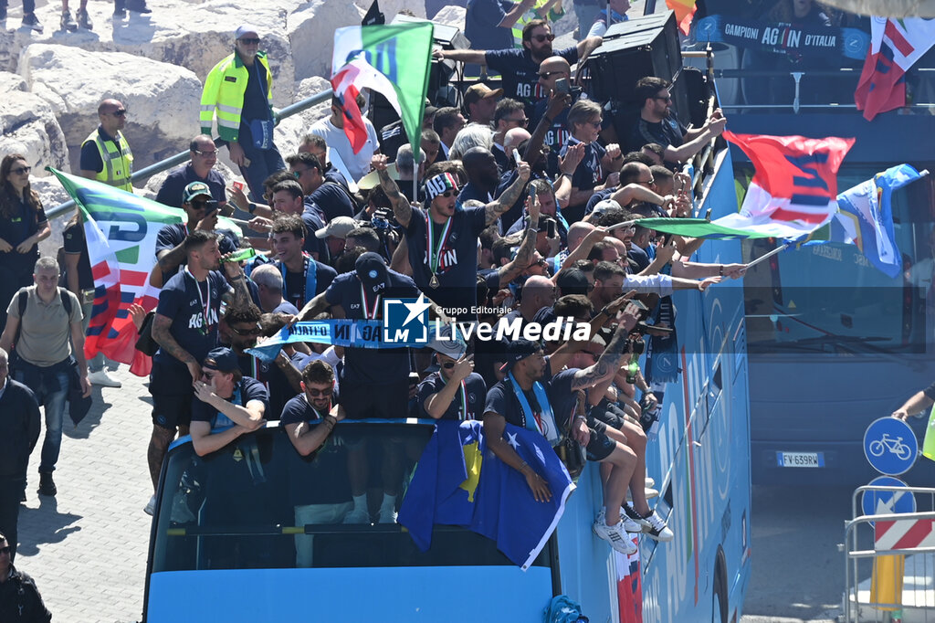 SSC Napoli team celebrates championship victory - ITALIAN SERIE A - SOCCER