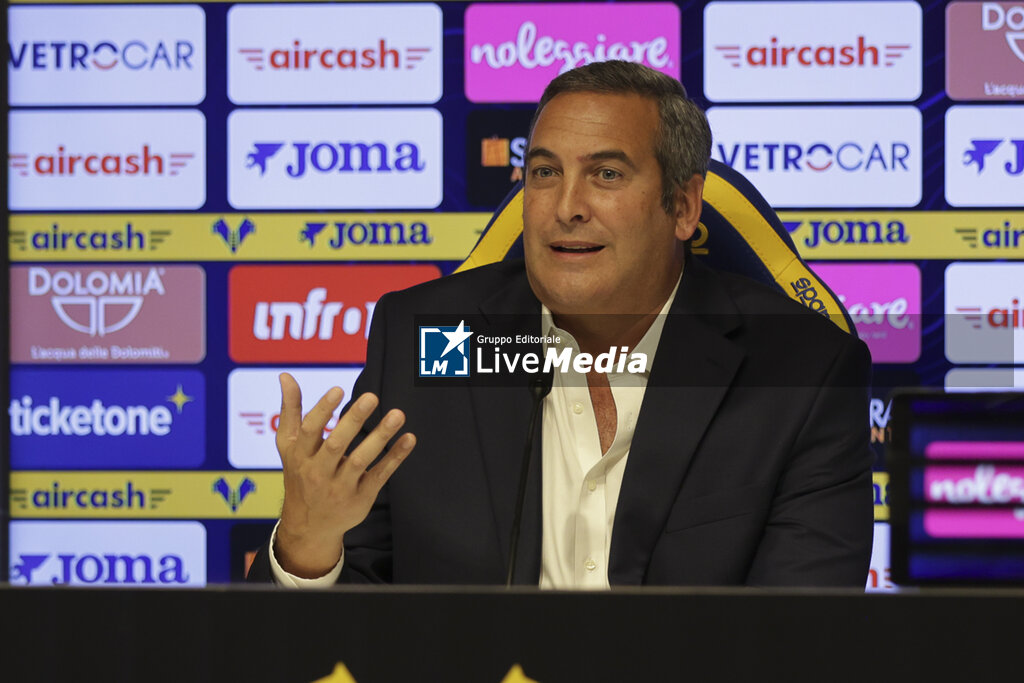 Italo Zanzi, president of Hellas Verona FC, press conference - ITALIAN SERIE B - SOCCER