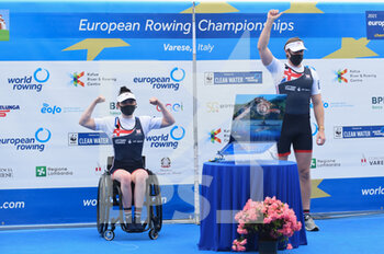 2021-04-11 - Lauren Rowles, Laurence Whiteley (GBR), gold medal, PR2 Mixed Double Sculls - CAMPIONATI EUROPEI CANOTTAGGIO 2021 - ROWING - OTHER SPORTS