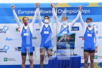 2021-04-11 - Martino Goretti, Antonio Vicino, Patrick Rocek, Niels Torre (Italy) Lightweight Men's Quadruple Sculls 1 th classified - CAMPIONATI EUROPEI CANOTTAGGIO 2021 - ROWING - OTHER SPORTS
