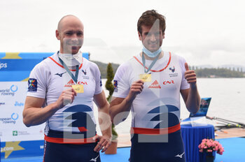 2021-04-11 - Hugo Boucheron, Matthieu Androdias (FRA), gold medal, Men's Double Sculls - CAMPIONATI EUROPEI CANOTTAGGIO 2021 - ROWING - OTHER SPORTS