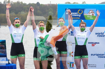 2021-04-11 - Aifric Keogh, Eimear Lambe, Fiona Murtagh, EMILY Hegarty (IRL), silver medal, Women's Four - CAMPIONATI EUROPEI CANOTTAGGIO 2021 - ROWING - OTHER SPORTS