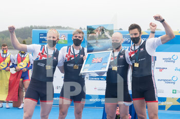 2021-04-11 - Oliver Cook, Matthew Rossiter, Rory Gibbs, Sholto Carnegie (GBR), gold medal, Men's Four - CAMPIONATI EUROPEI CANOTTAGGIO 2021 - ROWING - OTHER SPORTS