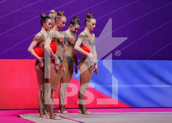 2021-05-28 - Russian group team during the Rhythmic Gymnastics FIG World Cup 2021 Pesaro at Vitrifrigo Arena, Pesaro, Italy on May 28, 2021 - Photo FCI / Fabrizio Carabelli - RHYTHMIC GYMNASTICS WORLD CUP 2021 PESARO - GYMNASTICS - OTHER SPORTS