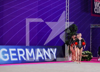 2021-05-28 - Germany group team during the Rhythmic Gymnastics FIG World Cup 2021 Pesaro at Vitrifrigo Arena, Pesaro, Italy on May 28, 2021 - Photo FCI / Fabrizio Carabelli - RHYTHMIC GYMNASTICS WORLD CUP 2021 PESARO - GYMNASTICS - OTHER SPORTS