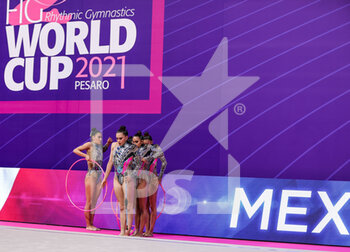 2021-05-29 - Mexico group team during the Rhythmic Gymnastics FIG World Cup 2021 Pesaro at Vitrifrigo Arena, Pesaro, Italy on May 29, 2021 - Photo FCI / Fabrizio Carabelli - RHYTHMIC GYMNASTICS WORLD CUP 2021 - GYMNASTICS - OTHER SPORTS