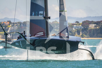 2020-12-15 - American Magic helmed by Dean Barker during Official practice ahead of the Prada Christmas Cup on dÃ©cember 15 2020, Auckland, New Zealand. Photo: Chris Cameron / DPPI - CHRISTMAS CUP 2020 - PRADA OFFICIAL PRACTICE - SAILING - OTHER SPORTS