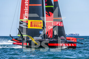 2020-12-15 - Luna Rossa Prada Pirelli Team and Emirates Team New Zealand come together in the pre start for a practice match during Official practice ahead of the Prada Christmas Cup on dÃ©cember 15 2020, Auckland, New Zealand. Photo: Chris Cameron / DPPI - CHRISTMAS CUP 2020 - PRADA OFFICIAL PRACTICE - SAILING - OTHER SPORTS