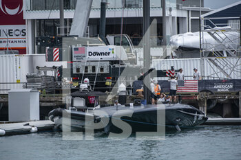 2020-12-16 - American Magic's AC75, Patriot is readied for racing during the Prada America's Cup World Series Auckland Race Day Two, on december 1 2020, Auckland, New Zealand. Photo: Chris Cameron / DPPI - PRADA AMERICA'S CUP WORLD SERIES 2020 & PRADA CHRISTMAS RACE 2020 - SAILING - OTHER SPORTS