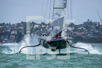 2020-12-16 - American Magic's AC75, Patriot before racing before racing during the Prada America's Cup World Series Auckland Race Day Two, on december 1 2020, Auckland, New Zealand. Photo: Chris Cameron / DPPI - PRADA AMERICA'S CUP WORLD SERIES 2020 & PRADA CHRISTMAS RACE 2020 - SAILING - OTHER SPORTS