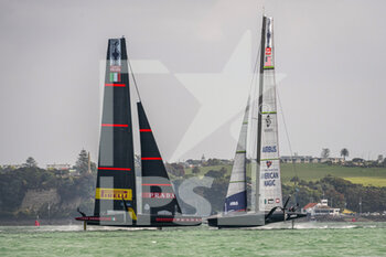 2020-12-16 - Luna Rossa Prada Pirelli chases American Magic in their second match of the day. Race seven of the regatta during the Prada America's Cup World Series Auckland Race Day Two, on december 1 2020, Auckland, New Zealand. Photo: Chris Cameron / DPPI - PRADA AMERICA'S CUP WORLD SERIES 2020 & PRADA CHRISTMAS RACE 2020 - SAILING - OTHER SPORTS