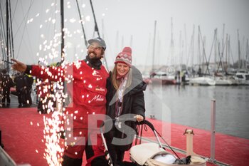 2021-01-27 - Boris Herrmann (ger),4th, sailing on the Imoca SeaExplorer - Yacht Club de Monaco with his wife Birte during the arrival of the 2020-2021 VendÃ©e Globe after 80 days, 14 hours, 59 minutes and 45 seconde, 9th edition of the solo non-stop round the world yacht race, on January 27th 2021 in Les Sables-d'Olonne, France - Photo Martin KeruzorÃ© / DPPI - ARRIVAL OF THE 2020-2021 VENDéE GLOBE, 9TH EDITION OF THE SOLO NON-STOP ROUND THE WORLD YACHT RACE - SAILING - OTHER SPORTS