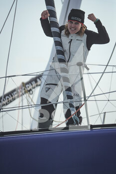 2021-02-01 - Clarisse Cremer (fra) sailing on the Imoca Banque Populaire X finishing the VendÃ©e Globe 2020-2021 in 87 days 2 hours during the arrival of the 2020-2021 VendÃ©e Globe, 9th edition of the solo non-stop round the world yacht race, on February 3rd 2021 in Les Sables-d'Olonne, France - Photo Pierre Bouras / DPPI - ARRIVAL OF THE 2020-2021 VENDéE GLOBE, 9TH EDITION OF THE SOLO NON-STOP ROUND THE WORLD YACHT RACE - SAILING - OTHER SPORTS