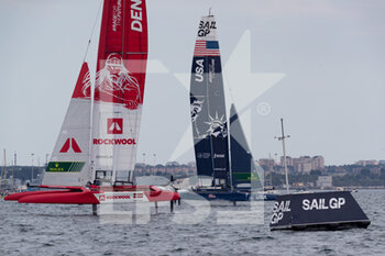 2021-06-05 - F50 Denmark and USA at mark - SAIL GRAND PRIX 2021 (DAY 1) - SAILING - OTHER SPORTS