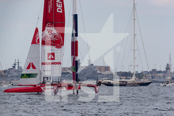 2021-06-05 - F50 and Antonisia yacht on the background - SAIL GRAND PRIX 2021 (DAY 1) - SAILING - OTHER SPORTS