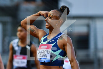 2021-06-10 - Jasmine Camacho-Queen (PUR) Women's 100mH celebrates the victory - WANDA DIAMOND LEAGUE 2021 - GOLDEN GALA PIETRO MENNEA - INTERNATIONALS - ATHLETICS