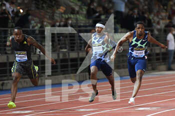2021-06-10 - Simbine Akani (RSA) 100m  with Rodgers Michael (USA) and UJAH Chijindu (GBR) - WANDA DIAMOND LEAGUE 2021 - GOLDEN GALA PIETRO MENNEA - INTERNATIONALS - ATHLETICS