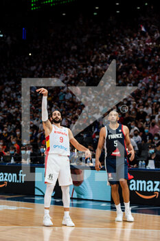 2021-07-10 - Ricky Rubio of Spain and Nicolas Batum of France during the International Men's Friendly Basketball match between France and Spain on July 10, 2021 at AccorHotels Arena in Paris, France - Photo Melanie Laurent / A2M Sport Consulting / DPPI - INTERNATIONAL MEN'S FRIENDLY  MATCH - FRANCE VS SPAIN - FRIENDLY MATCH - BASKETBALL