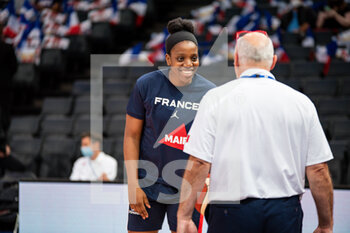 2021-07-10 - Endy Miyem of France warms up ahead of the International Women's Friendly Basketball match between France and Spain on July 10, 2021 at AccorHotels Arena in Paris, France - Photo Antoine Massinon / A2M Sport Consulting / DPPI - WOMEN'S FRIENDLY MATCH - FRANCE VS SPAIN - FRIENDLY MATCH - BASKETBALL