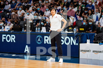 2021-07-10 - Valerie Garnier head coach of France reacts during the International Women's Friendly Basketball match between France and Spain on July 10, 2021 at AccorHotels Arena in Paris, France - Photo Antoine Massinon / A2M Sport Consulting / DPPI - WOMEN'S FRIENDLY MATCH - FRANCE VS SPAIN - FRIENDLY MATCH - BASKETBALL
