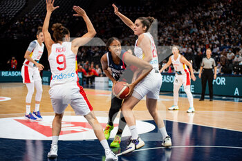 2021-07-10 - Laia Palau of Spain and Iliana Rupert of France fight for the ball during the International Women's Friendly Basketball match between France and Spain on July 10, 2021 at AccorHotels Arena in Paris, France - Photo Melanie Laurent / A2M Sport Consulting / DPPI - WOMEN'S FRIENDLY MATCH - FRANCE VS SPAIN - FRIENDLY MATCH - BASKETBALL