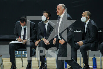 2020-12-04 - Pablo Laso, head coach of Real Madrid during the Turkish Airlines Euroleague basketball match between Real Madrid and LDLC ASVEL on December 04, 2020 at WiZink Center in Madrid, Spain - Photo Irina R Hipolito / Spain DPPI / DPPI - REAL MADRID VS LDLC ASVEL - EUROLEAGUE - BASKETBALL