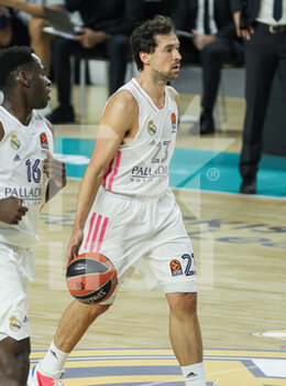 2020-12-04 - Sergio Llull Melia of Real Madrid during the Turkish Airlines Euroleague basketball match between Real Madrid and LDLC ASVEL on December 04, 2020 at WiZink Center in Madrid, Spain - Photo Irina R Hipolito / Spain DPPI / DPPI - REAL MADRID VS LDLC ASVEL - EUROLEAGUE - BASKETBALL